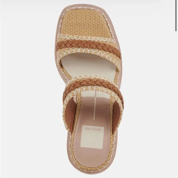 Dolce Vita Whim Platform Sandals Honey Raffia - Picture 4 of 7